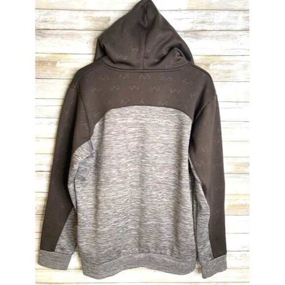 Realtree Men's Hooded Sweatshirt M 38/40 Gray & Brown Camouflage Polyester - Picture 3 of 8